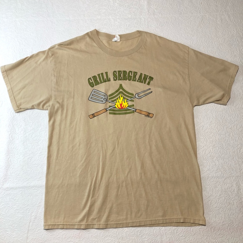 Grill Sergeant Graphic T-Shirt XL Barbecue Dad Men